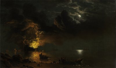 The Burning Ship by Albert Bierstadt